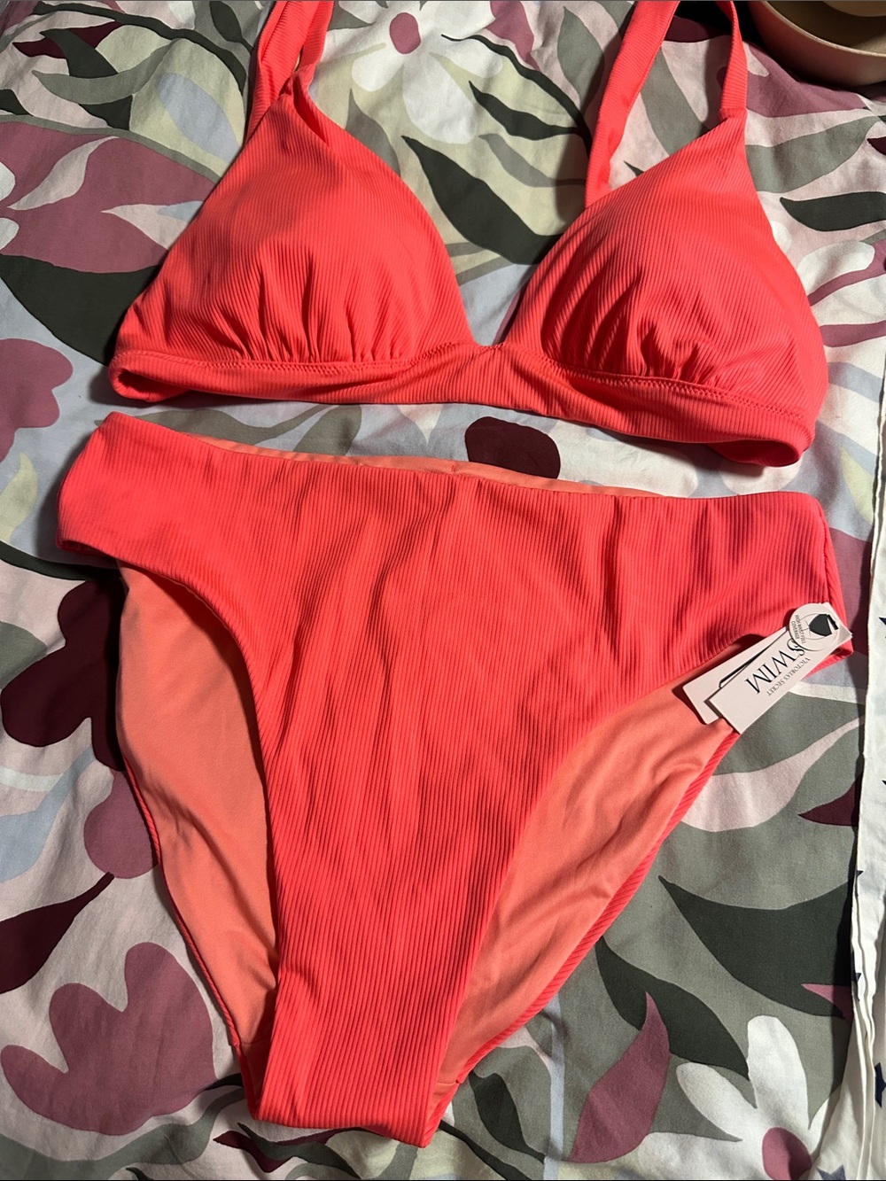 Victoria’s Secret Ribbed Coral Bikini Set